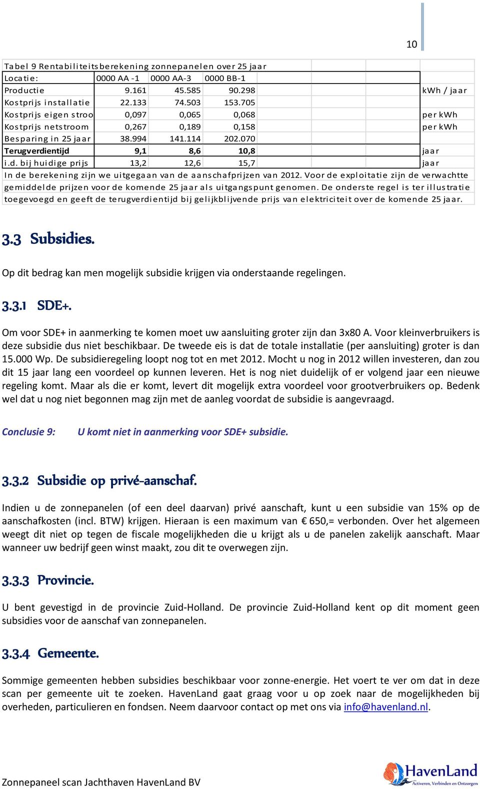 entijd 9,1 8,6 10,8 jaar i.d. bij huidige prijs 13,2 12,6 15,7 jaar In de berekening zijn we uitgegaan van de aanschafprijzen van 2012.