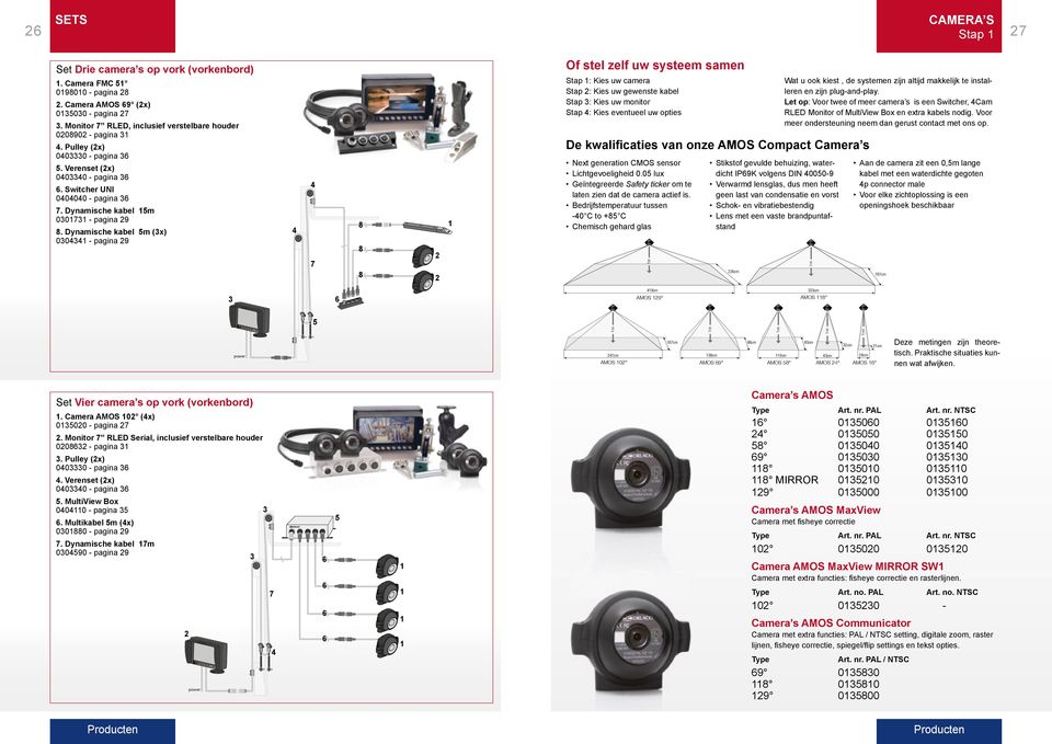 Dynamische kabel m (x) 00 - pagina 9 7 8 8 8 Of stel zelf uw systeem samen Stap : Kies uw camera Stap : Kies uw gewenste kabel Stap : Kies uw monitor Stap : Kies eventueel uw opties De kwalificaties