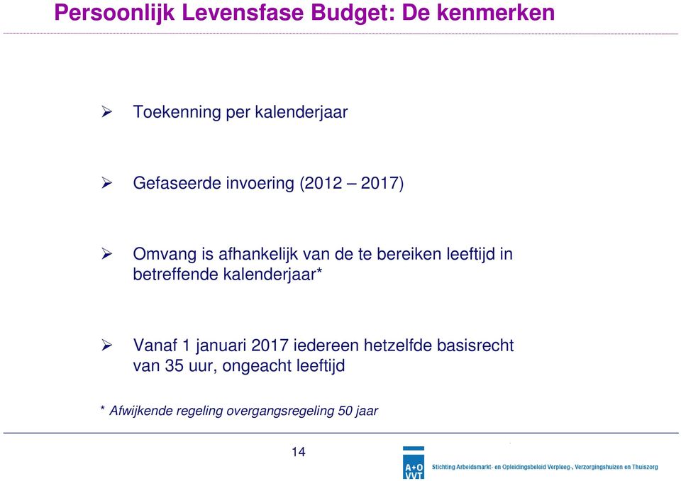 leeftijd in betreffende kalenderjaar* Vanaf 1 januari 2017 iedereen hetzelfde