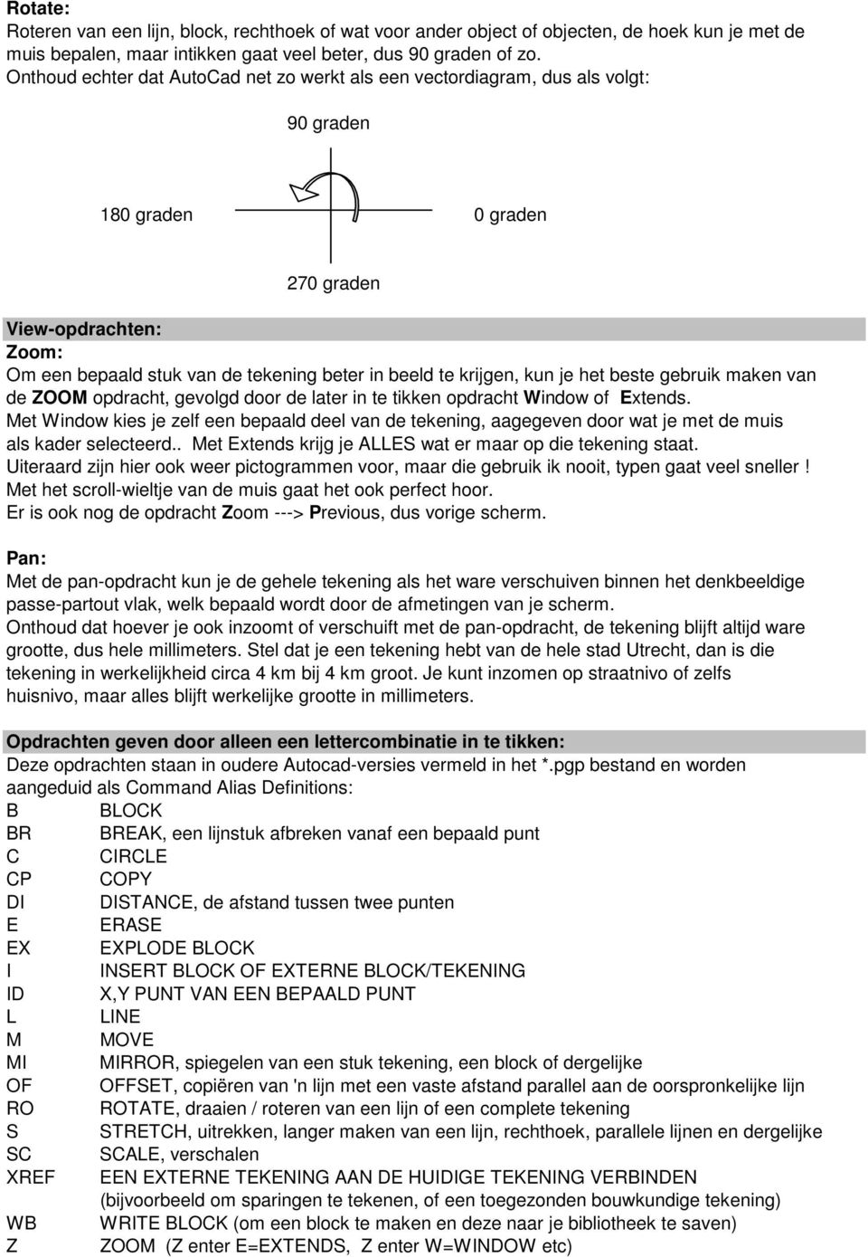 krijgen, kun je het beste gebruik maken van de ZOOM opdracht, gevolgd door de later in te tikken opdracht Window of Extends.