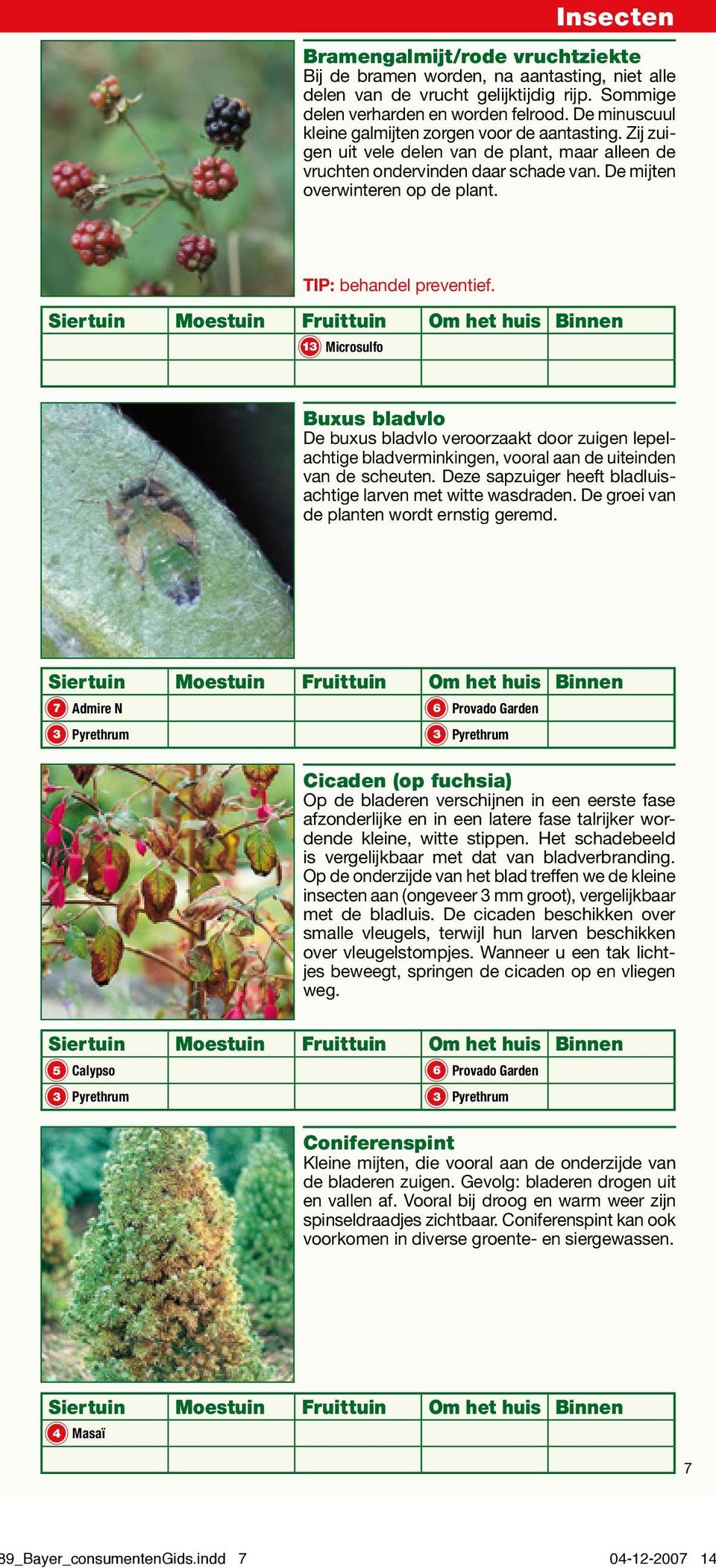 TIP: behandel preventief. 13 Microsulfo Buxus bladvlo De buxus bladvlo veroorzaakt door zuigen lepelachtige bladverminkingen, vooral aan de uiteinden van de scheuten.