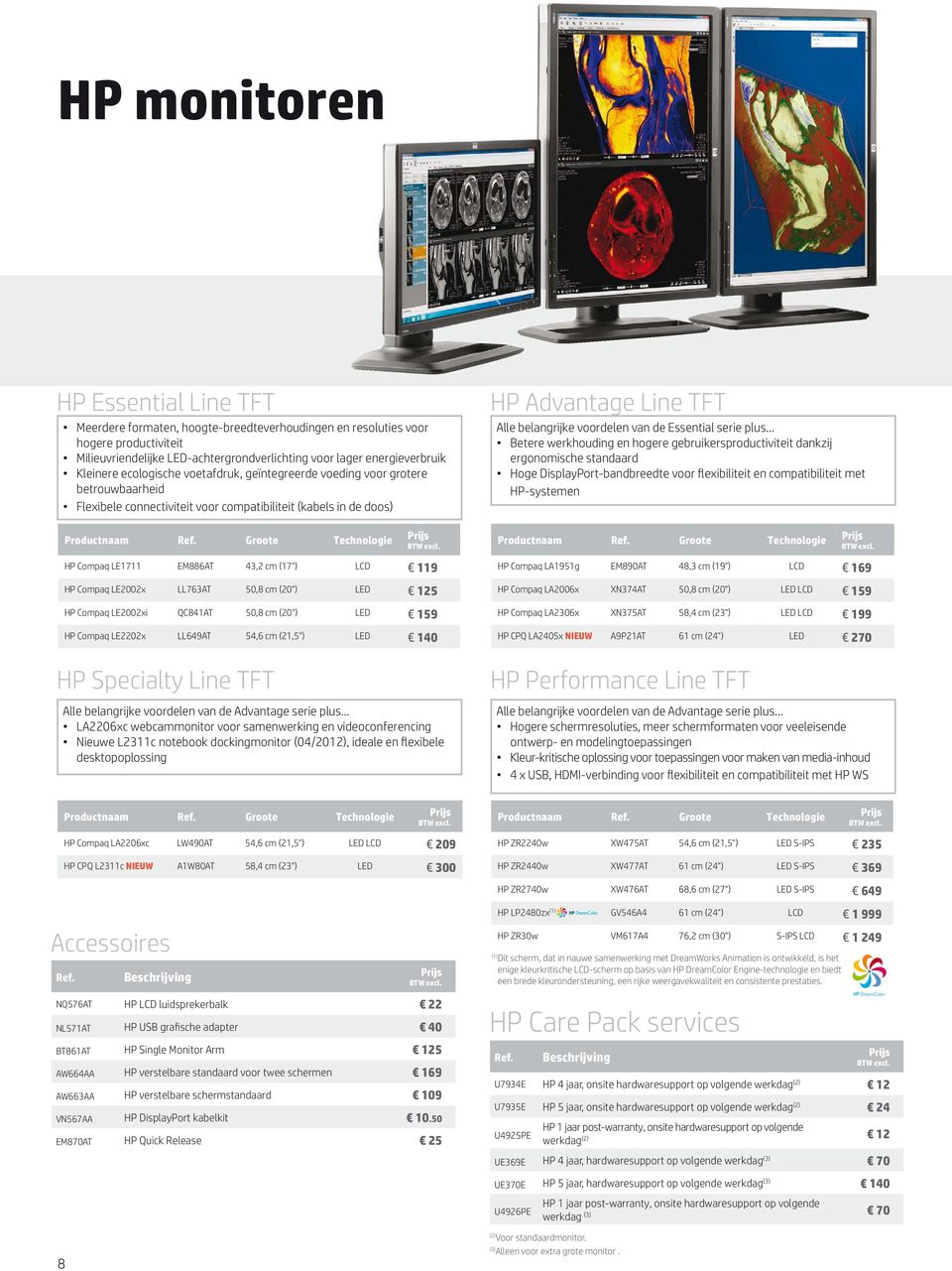 van de Essential serie plus Betere werkhouding en hogere gebruikersproductiviteit dankzij ergonomische standaard Hoge DisplayPort-bandbreedte voor exibiliteit en compatibiliteit met HP-systemen