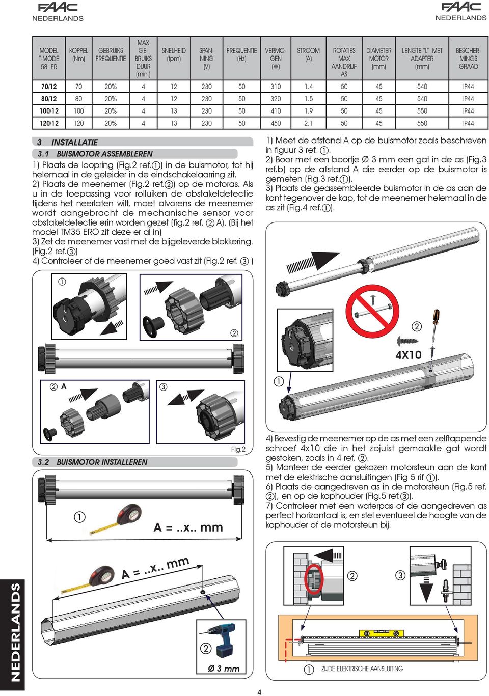 3) Sluit de draden aan zoals in het schema; als de motor in de tegengestelde richting draait, mogen de zwarte en de bruine draad niet worden omgewisseld, omdat aan het einde van de set-up de omhoog-