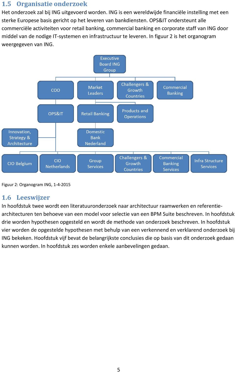 In figuur 2 is het organogram weergegeven van ING. Figuur 2: Organogram ING, 1-4-2015 1.