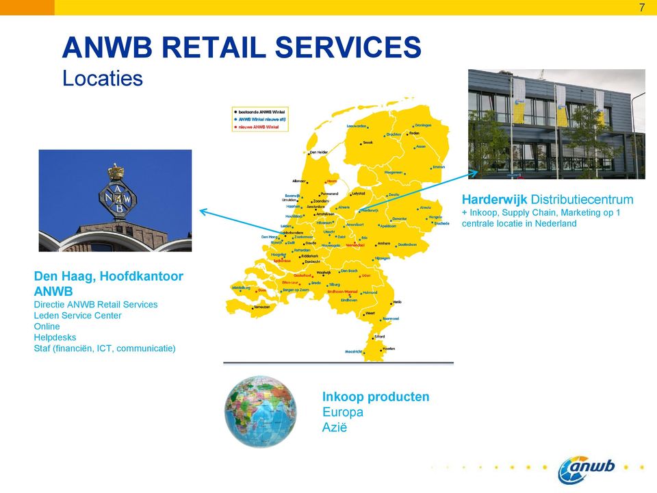 Hoofdkantoor ANWB Directie ANWB Retail Services Leden Service Center