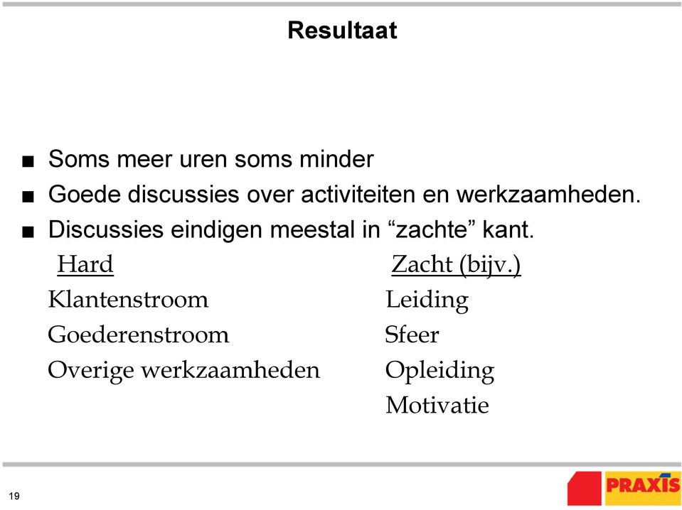 Discussies eindigen meestal in zachte kant.