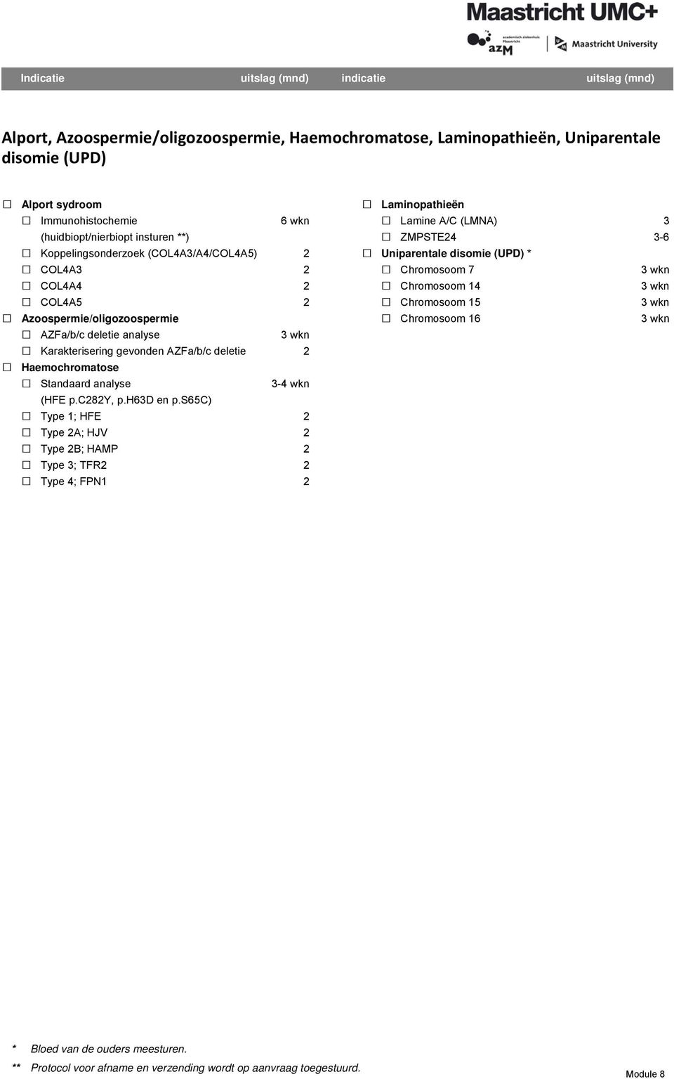 deletie 2 Haemochromatose Standaard analyse 3-4 wkn (HFE p.c282y, p.h63d en p.