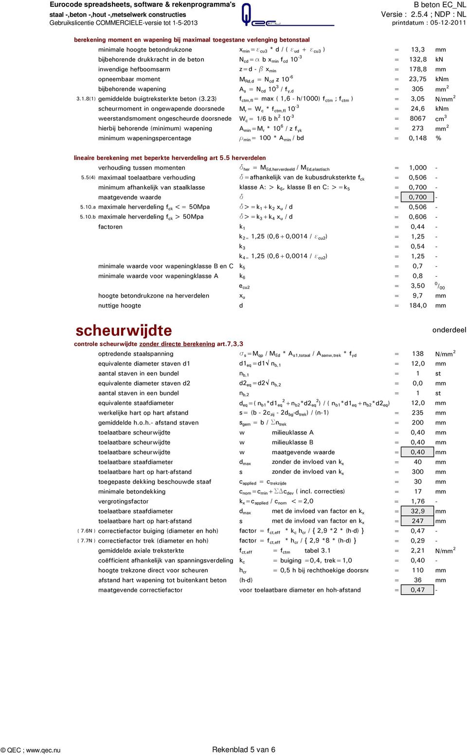 bijbehorende wapening A s = N cd 10 3 / f y,d = 305 mm 3.1.8(1) gemiddelde buigtreksterkte beton (3.