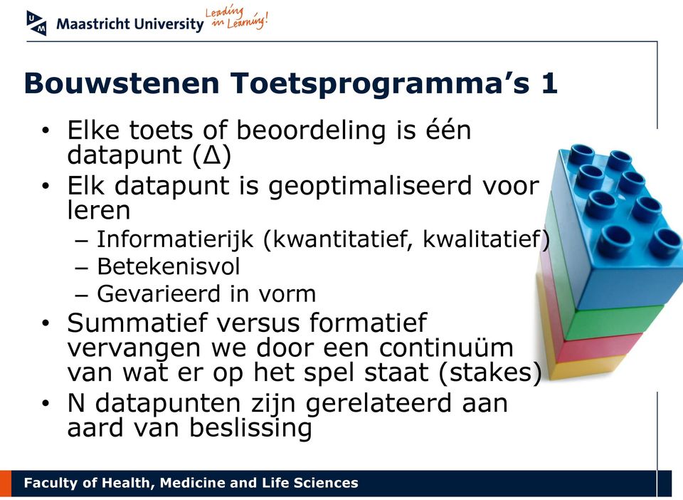 Betekenisvol Gevarieerd in vorm Summatief versus formatief vervangen we door een