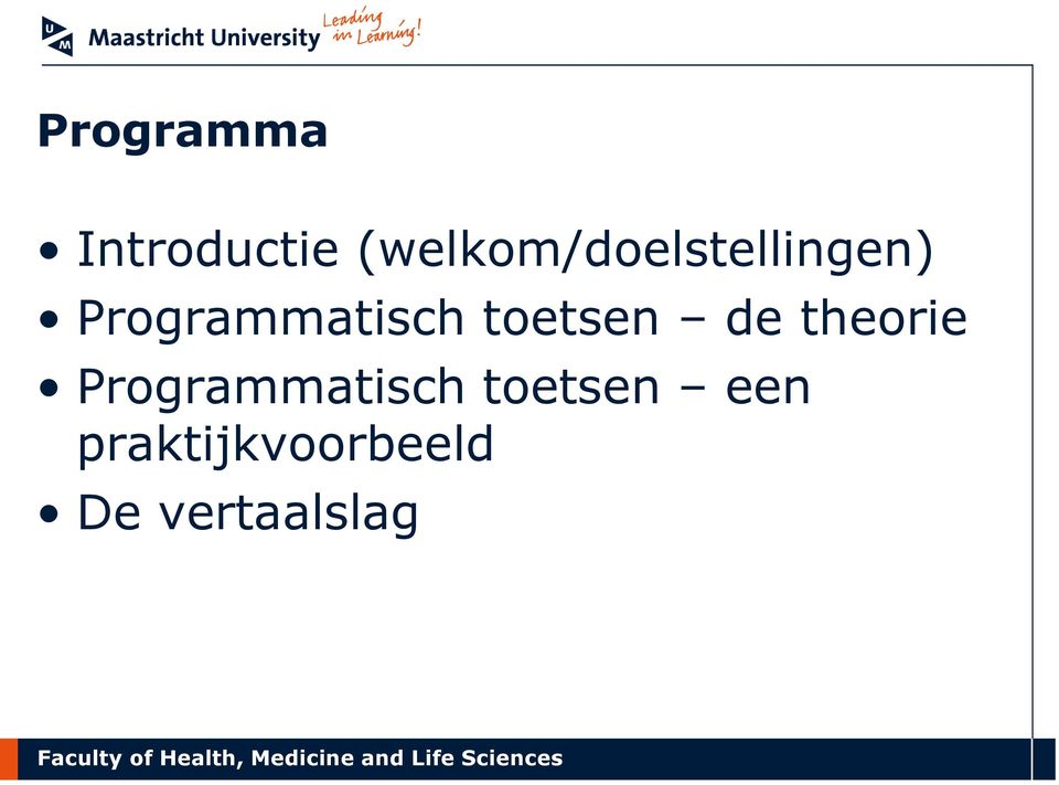 Programmatisch toetsen de theorie