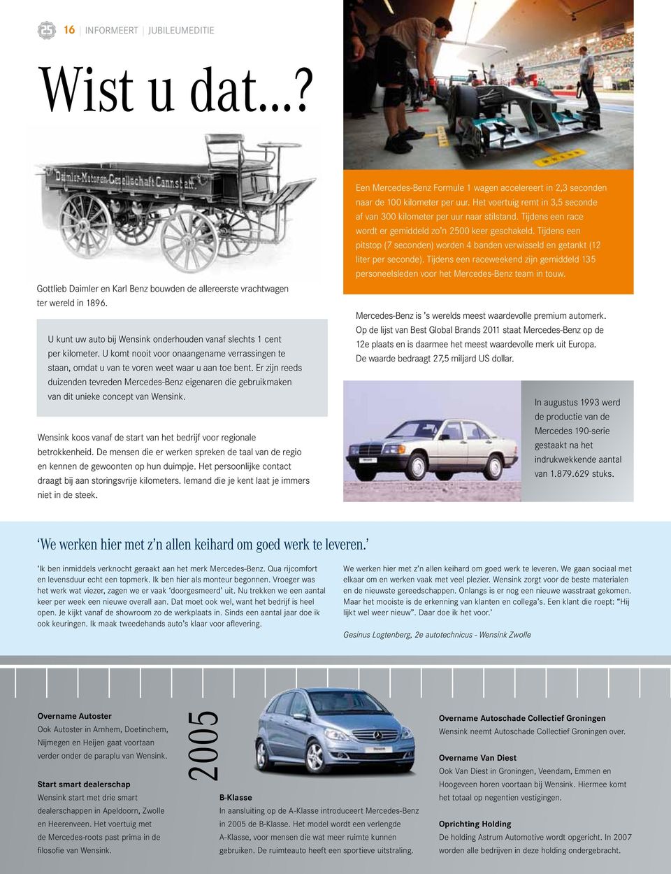Er zijn reeds duizenden tevreden Mercedes-Benz eigenaren die gebruikmaken van dit unieke concept van Wensink. Wensink koos vanaf de start van het bedrijf voor regionale betrokkenheid.