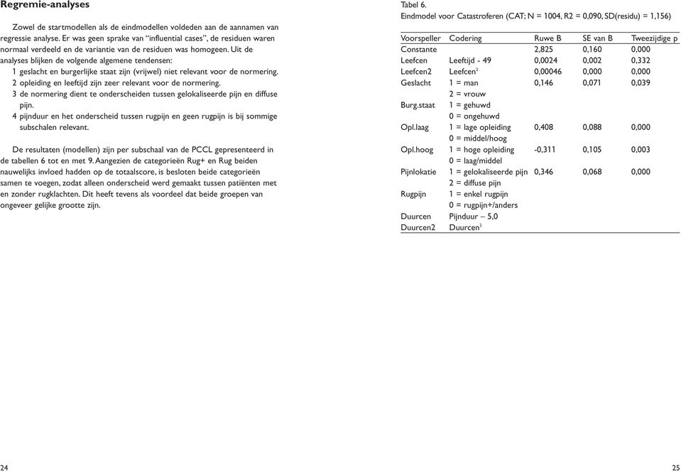 Uit de analyses blijken de volgende algemene tendensen: 1 geslacht en burgerlijke staat zijn (vrijwel) niet relevant voor de normering. 2 opleiding en leeftijd zijn zeer relevant voor de normering.