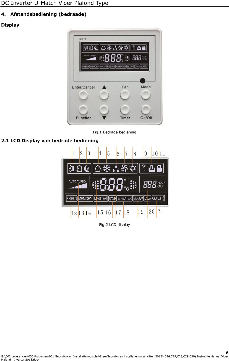 1 LCD Display van bedrade