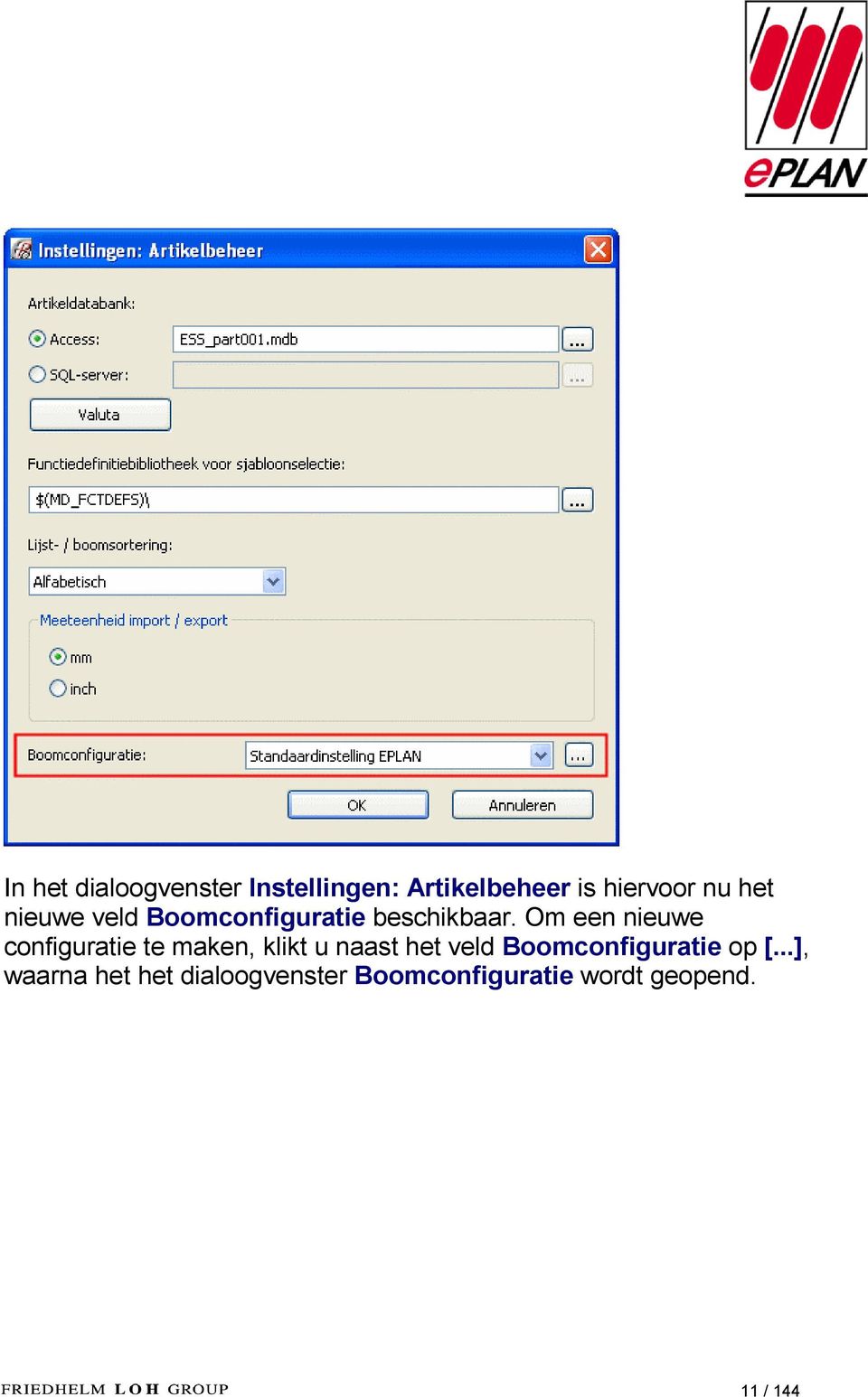 Om een nieuwe configuratie te maken, klikt u naast het veld