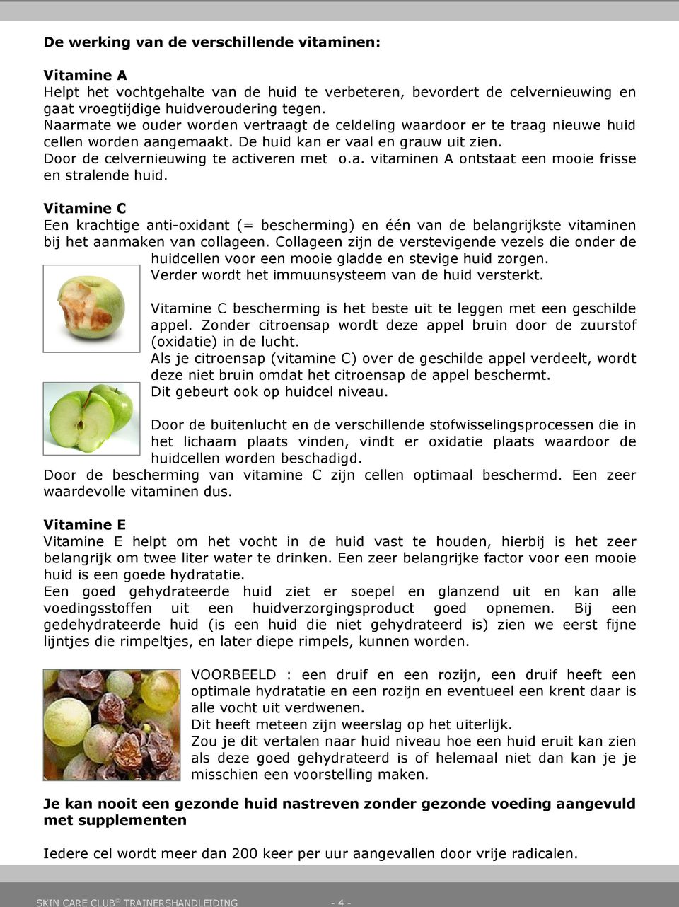 Vitamine C Een krachtige anti-oxidant (= bescherming) en één van de belangrijkste vitaminen bij het aanmaken van collageen.