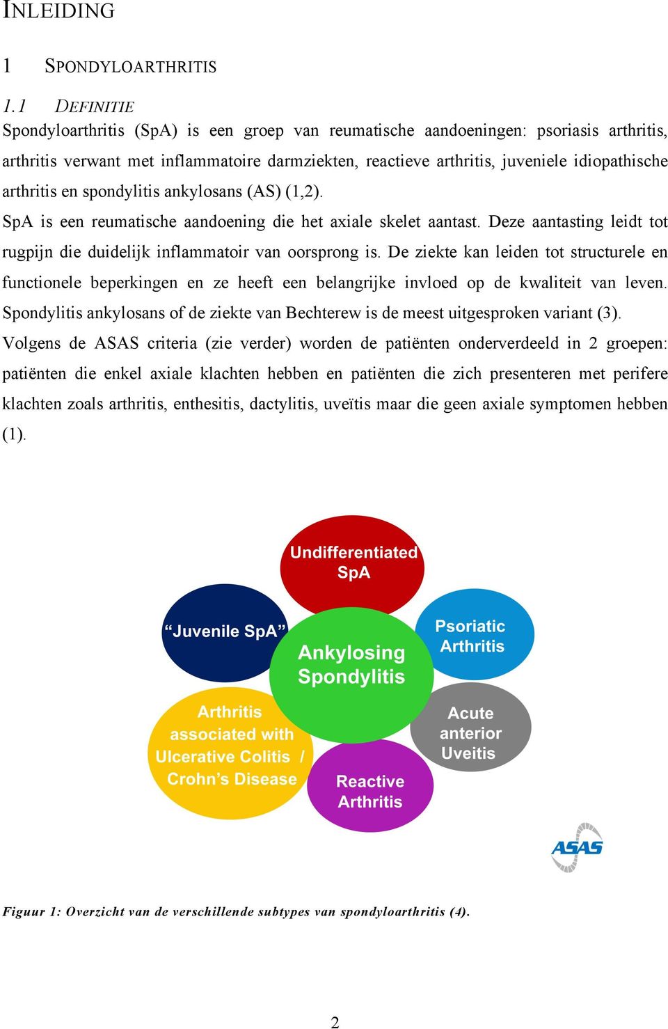 arthritis en spondylitis ankylosans (AS) (1,2). SpA is een reumatische aandoening die het axiale skelet aantast. Deze aantasting leidt tot rugpijn die duidelijk inflammatoir van oorsprong is.