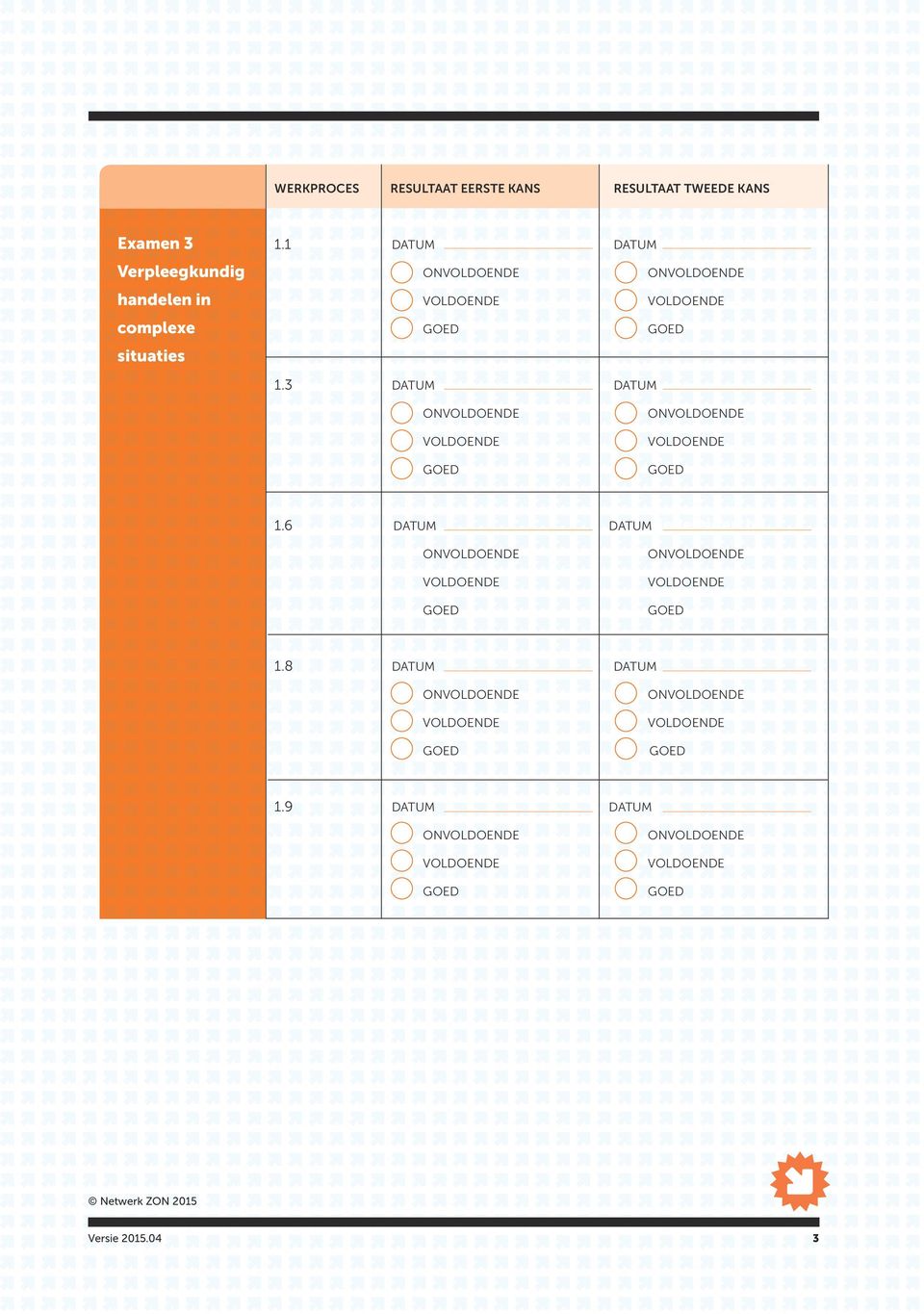 1 DATUM DATUM Verpleegkundig handelen in complexe