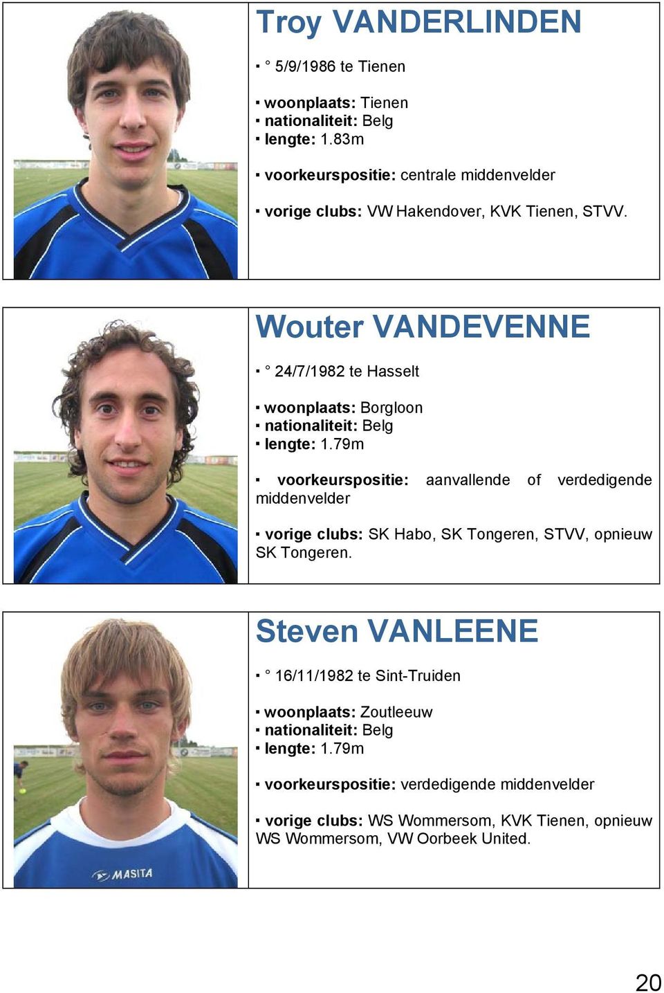 Wouter VANDEVENNE 24/7/1982 te Hasselt woonplaats: Borgloon lengte: 1.