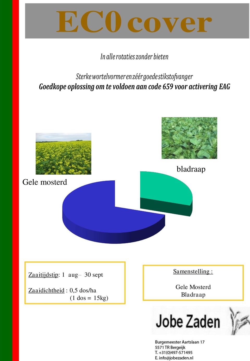 activering EAG Gele mosterd bladraap Zaaitijdstip: 1 aug 30 sept