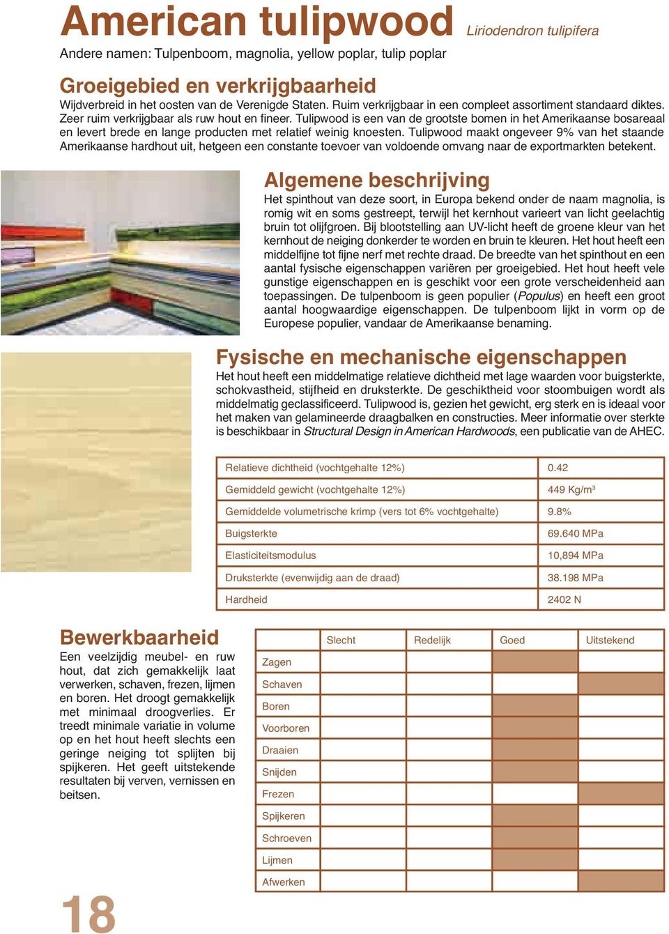 Tulipwood is een van de grootste bomen in het Amerikaanse bosareaal en levert brede en lange producten met relatief weinig knoesten.