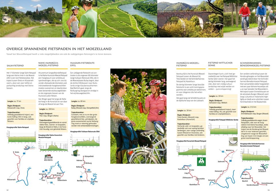 een kleine rivier in de Moezeleifel is een kort fietsbezoekje. Het traject tussen Dreis en Klüsserath voert u door een zeer lieflijk en parkachtig landschap et kleine bossen. 450 300 150 0 Lengte: ca.