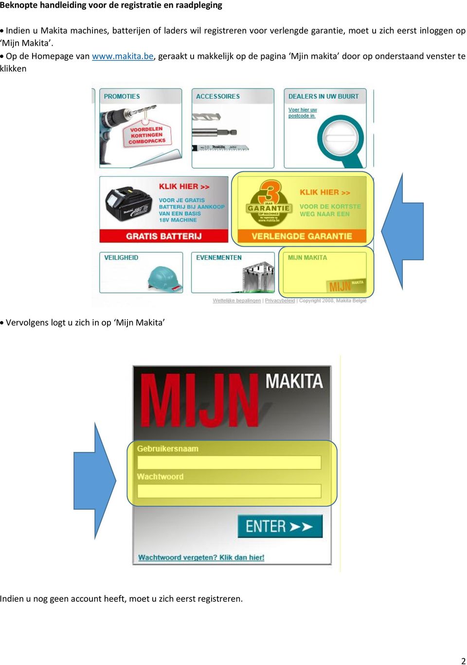Op de Homepage van www.makita.