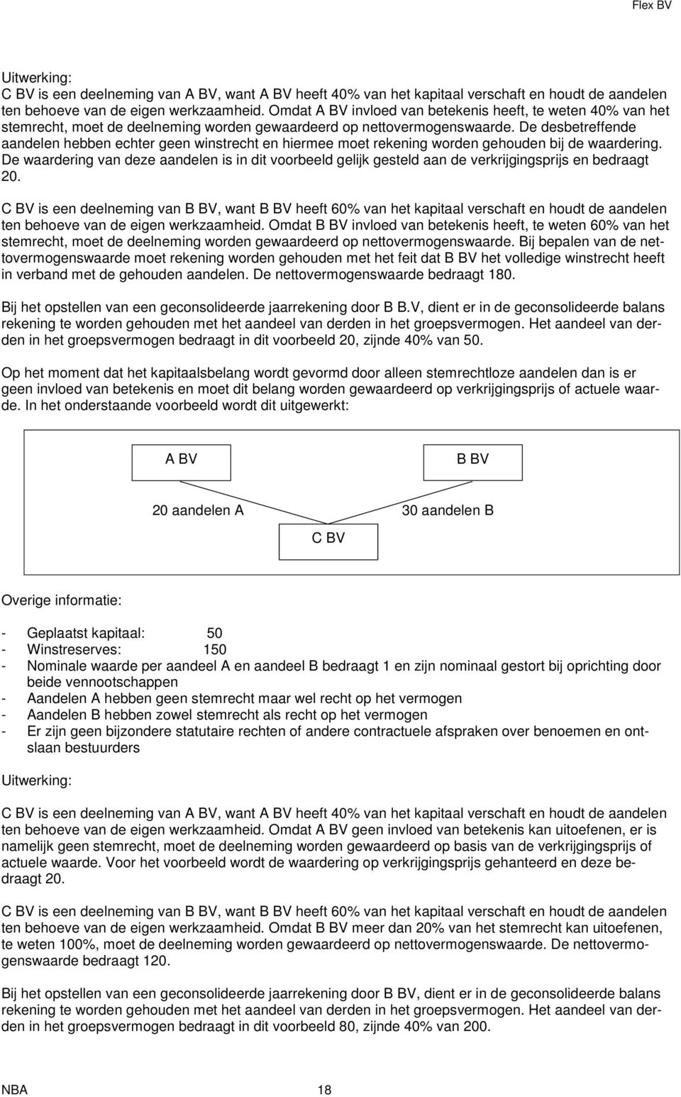 De desbetreffende aandelen hebben echter geen winstrecht en hiermee moet rekening worden gehouden bij de waardering.