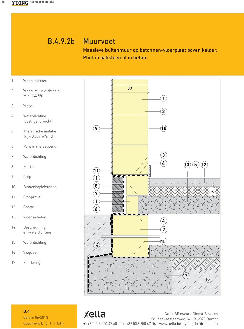 Thermis Plint in metselwerk (lui Waterdichting Mortel Crépi 0 Binnenbepleistering Stopprofiel Chape. Plint. Wate. Morte. Crepi 0. Binne Vloer in beton Bescherming en waterdichting. Stopp. Chap Waterdichting.