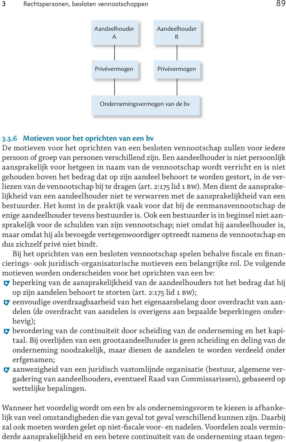 verliezen van de vennootschap bij te dragen (art. 2:175 lid 1 bw). Men dient de aansprakelijkheid van een aandeelhouder niet te verwarren met de aansprakelijkheid van een bestuurder.