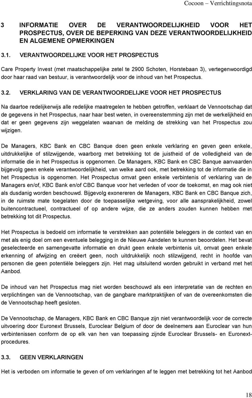 van het Prospectus. 3.2.