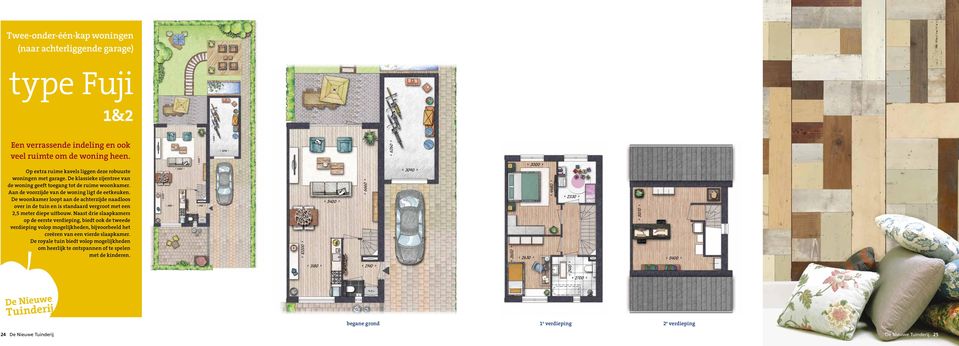 De woonkamer loopt aan de achterzijde naadloos over in de tuin en is standaard vergroot met een 2,5 meter diepe uitbouw.