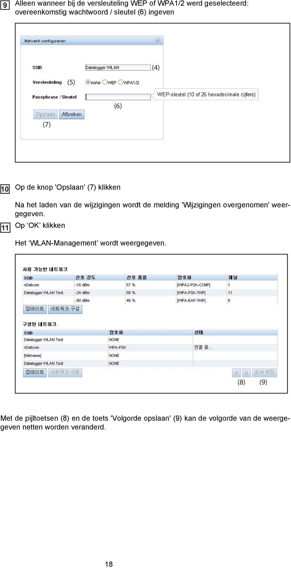 melding 'Wijzigingen overgenomen' weergegeven. Op OK klikken Het WLAN-Management wordt weergegeven.