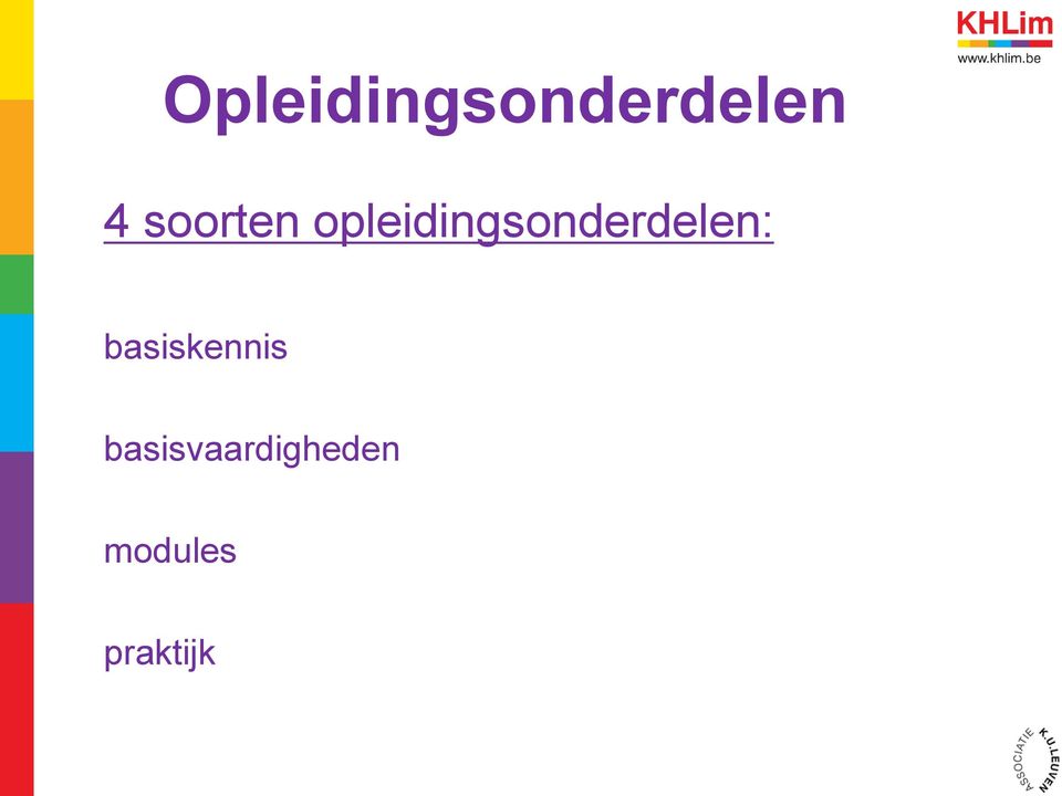 opleidingsonderdelen: