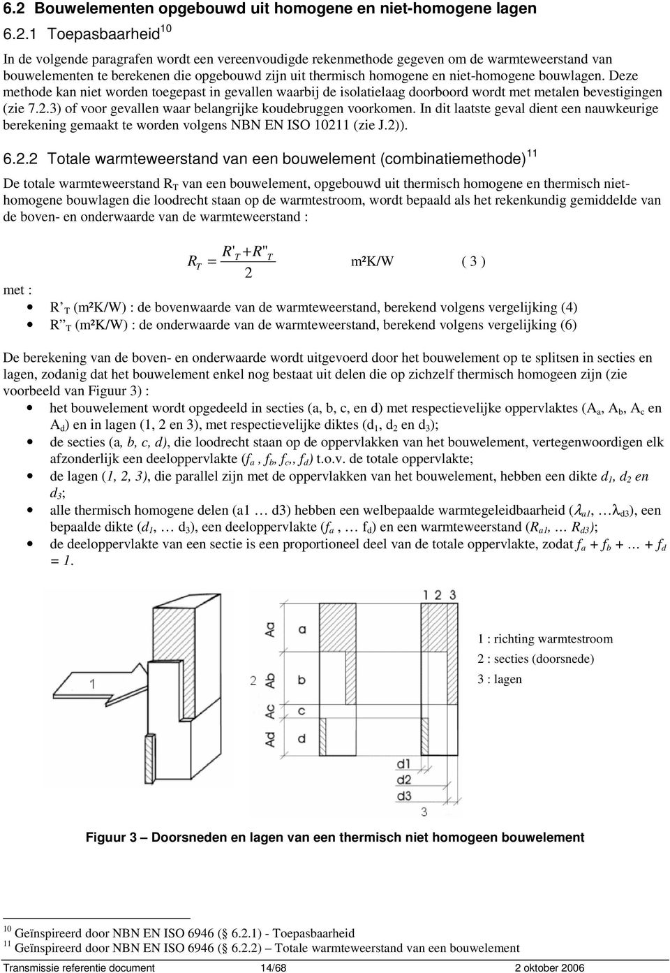 Deze methode kan niet worden toegepast in gevallen waarbij de isolatielaag doorboord wordt met metalen bevestigingen (zie 7.2.3) of voor gevallen waar belangrijke koudebruggen voorkomen.