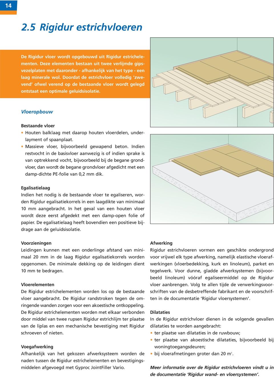 Doordat de estrichvloer volledig zwevend ofwel verend op de bestaande vloer wordt gelegd ontstaat een optimale geluidsisolatie.