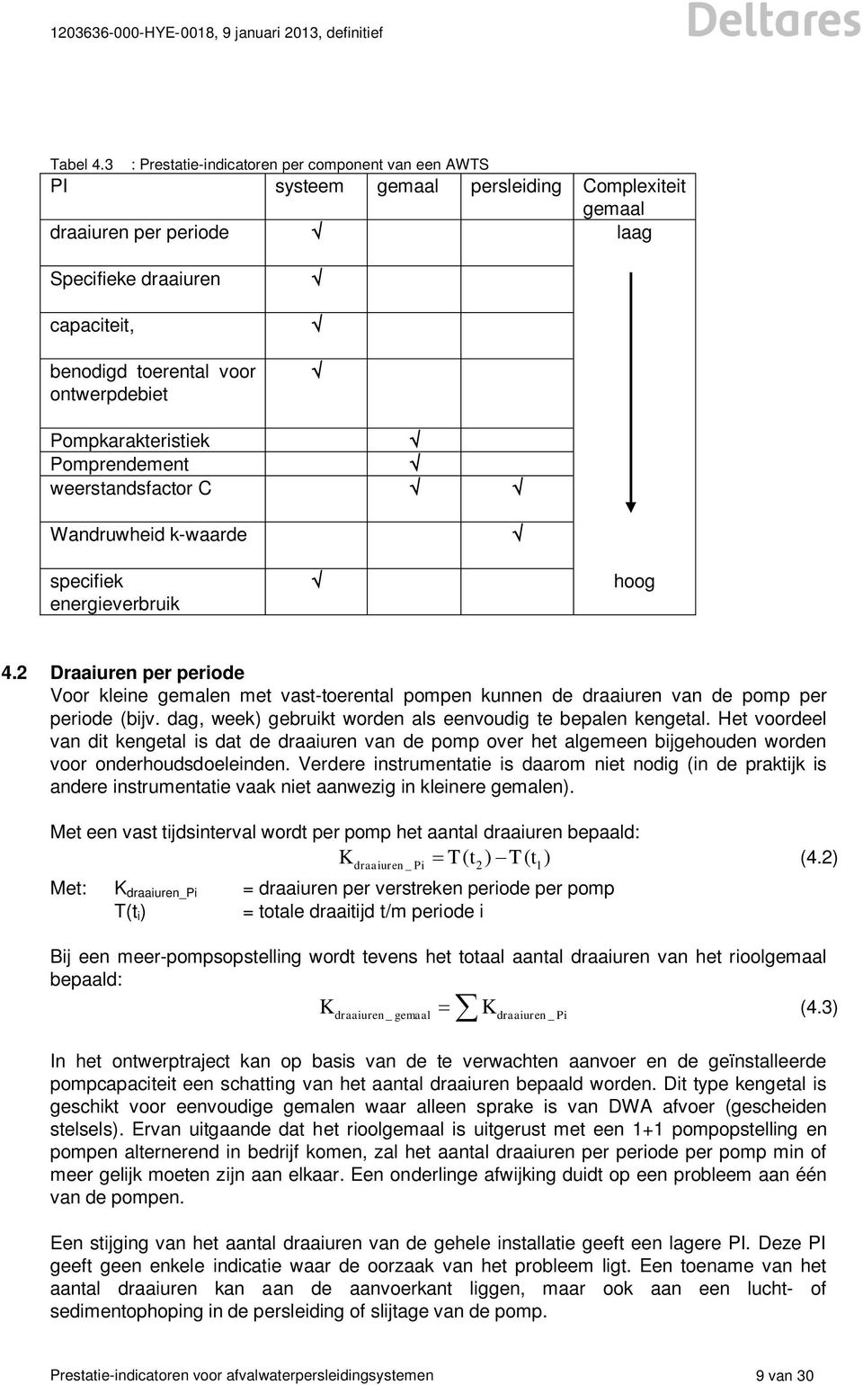 ontwerpdebiet Pompkarakteristiek Pomprendement weerstandsfactor C Wandruwheid k-waarde specifiek energieverbruik hoog 4.