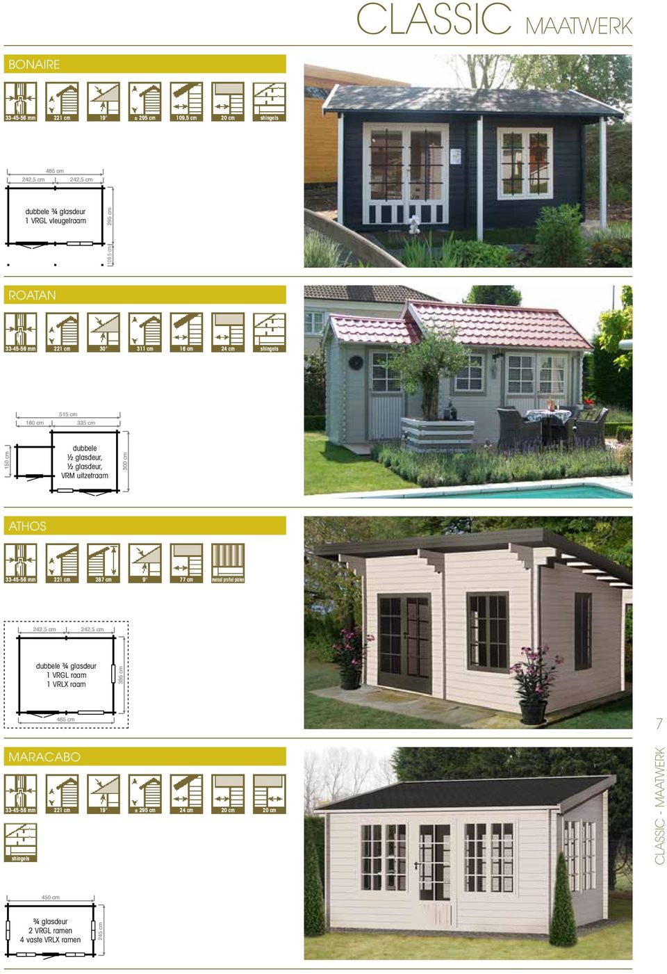 uitzetraam ATHOS 221 cm 287 cm 9 77 cm metaal profiel platen 242,5 cm 242,5 cm dubbele ¾ glasdeur 1 VRGL raam 1 VRLX raam