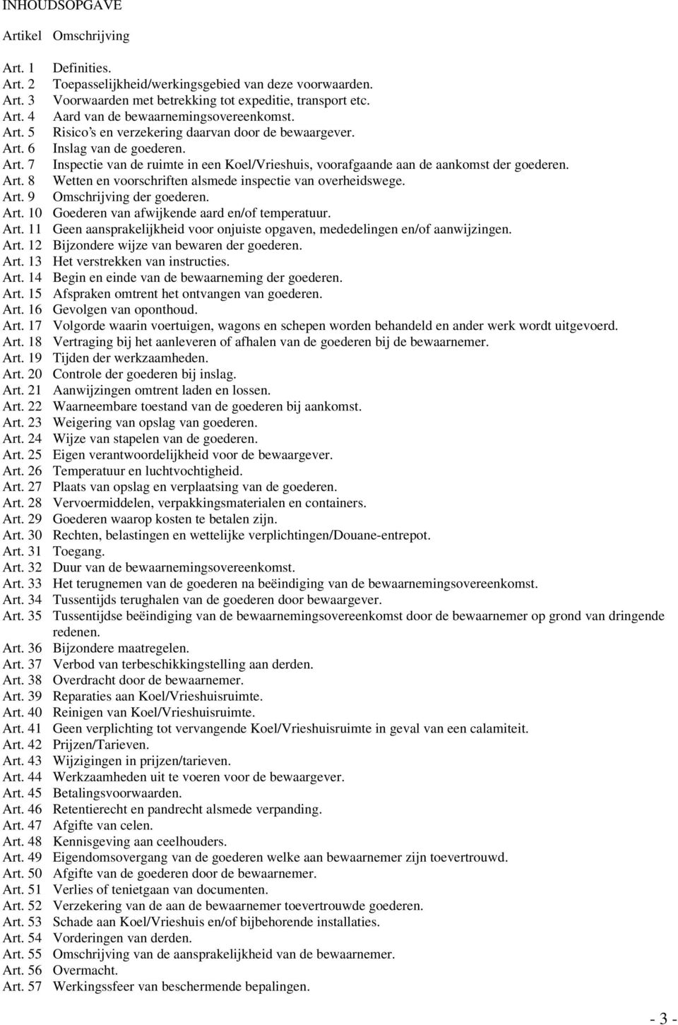 48 Art. 49 Art. 50 Art. 51 Art. 52 Art. 53 Art. 54 Art. 55 Art. 56 Art. 57 Omschrijving Definities. Toepasselijkheid/werkingsgebied van deze voorwaarden.