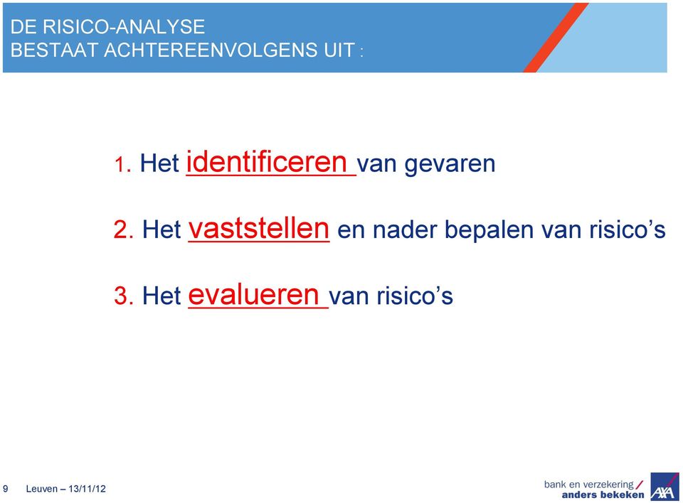 Het vaststellen en nader bepalen van risico