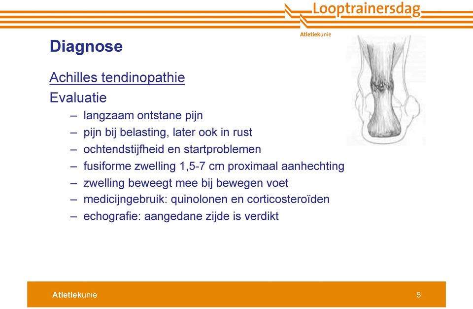 zwelling 1,5-7 cm proximaal aanhechting zwelling beweegt mee bij bewegen voet