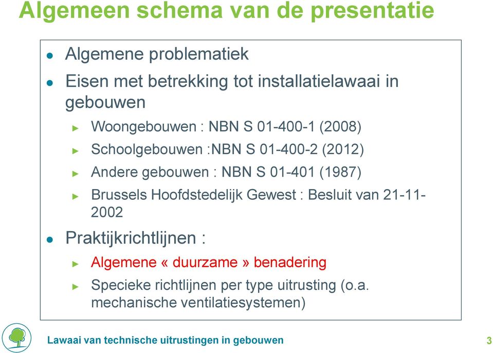 NBN S 01-401 (1987) Brussels Hoofdstedelijk Gewest : Besluit van 21-11- 2002 Praktijkrichtlijnen :