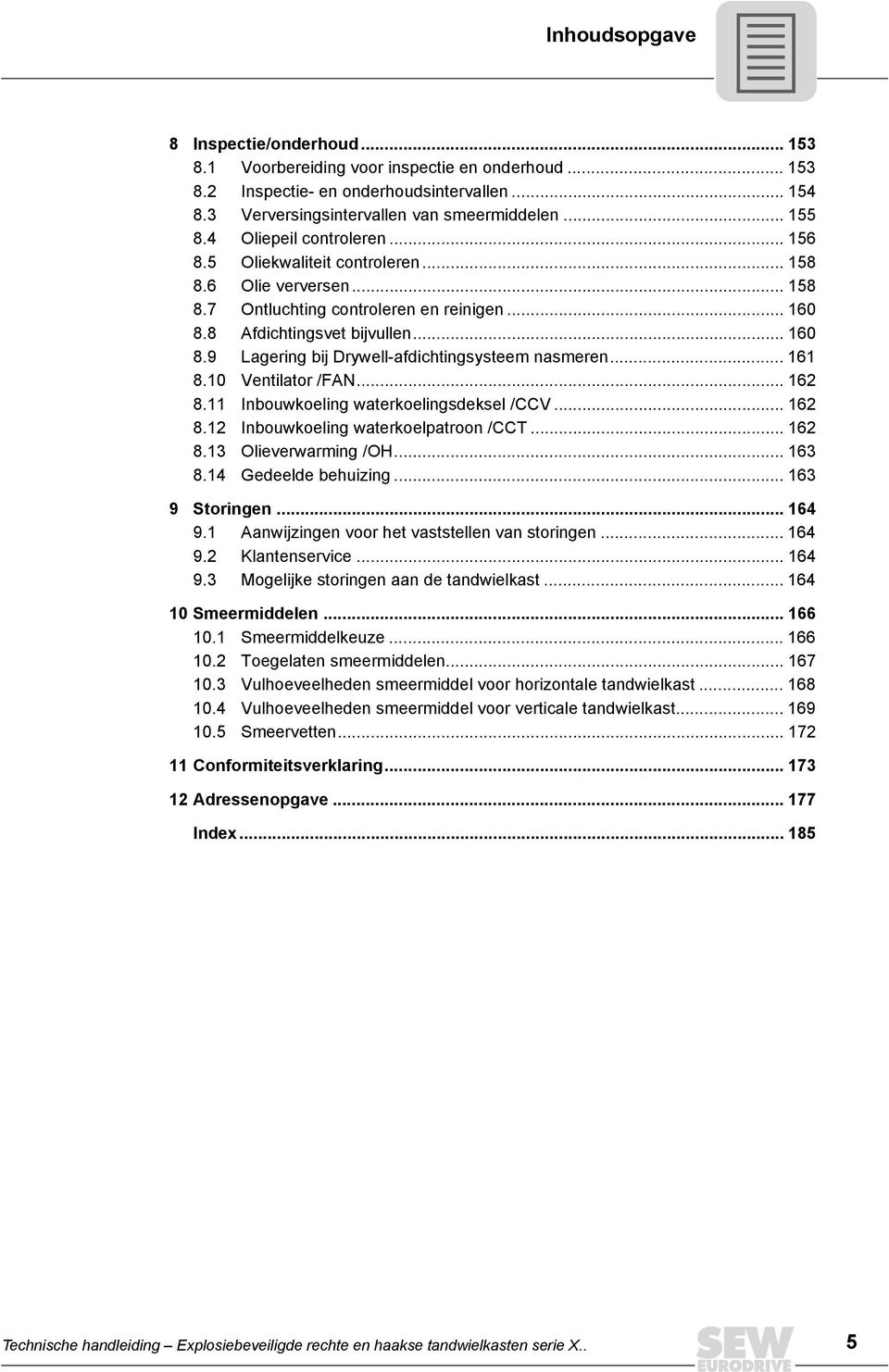 .. 161 8.10 Ventilator /FAN... 162 8.11 Inbouwkoeling waterkoelingsdeksel /CCV... 162 8.12 Inbouwkoeling waterkoelpatroon /CCT... 162 8.13 Olieverwarming /OH... 163 8.14 Gedeelde behuizing.