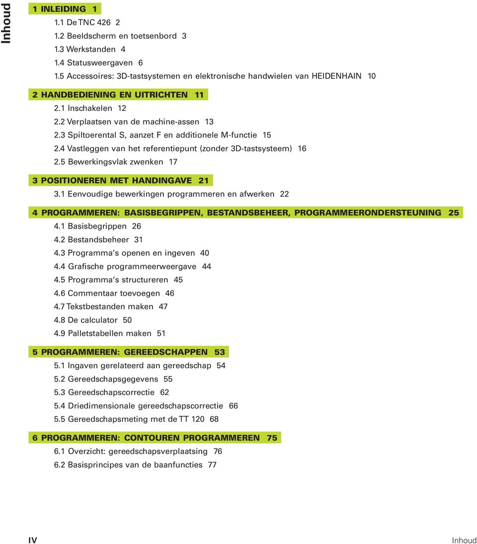 3 Spiltoerental S, aanzet F en additionele M-functie 15 2.4 Vastleggen van het referentiepunt (zonder 3D-tastsysteem) 16 2.5 Bewerkingsvlak zwenken 17 3 POSITIONEREN MET HANDINGAVE 21 3.