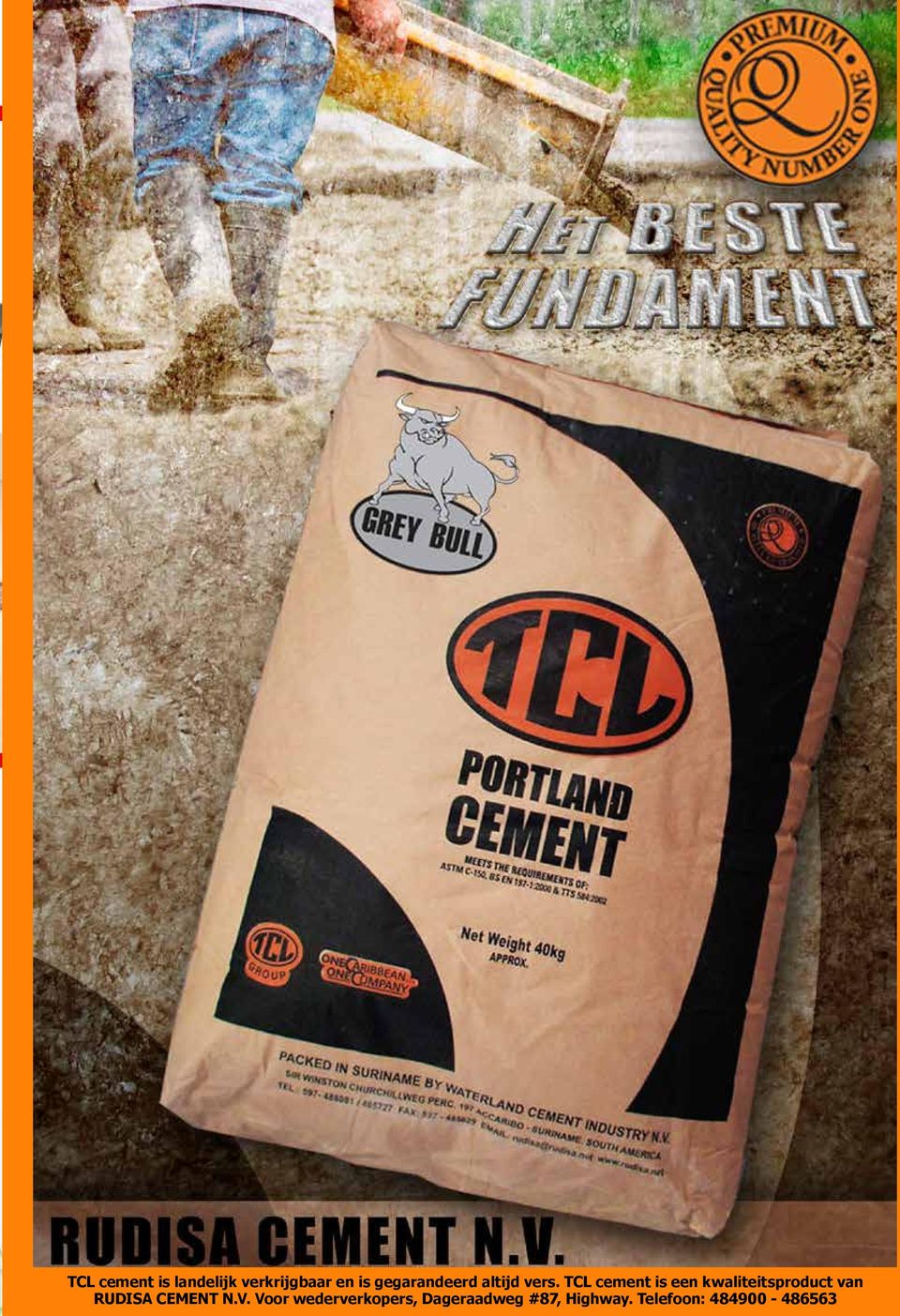 TCL cement is een kwaliteitsproduct van RUDISA