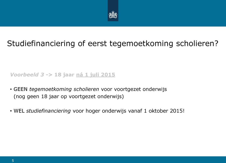 scholieren voor voortgezet onderwijs (nog geen 18 jaar op