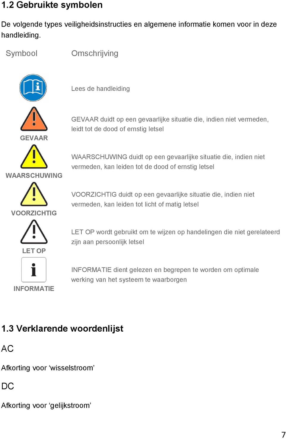 gevaarlijke situatie die, indien niet vermeden, kan leiden tot de dood of ernstig letsel VOORZICHTIG VOORZICHTIG duidt op een gevaarlijke situatie die, indien niet vermeden, kan leiden tot licht of