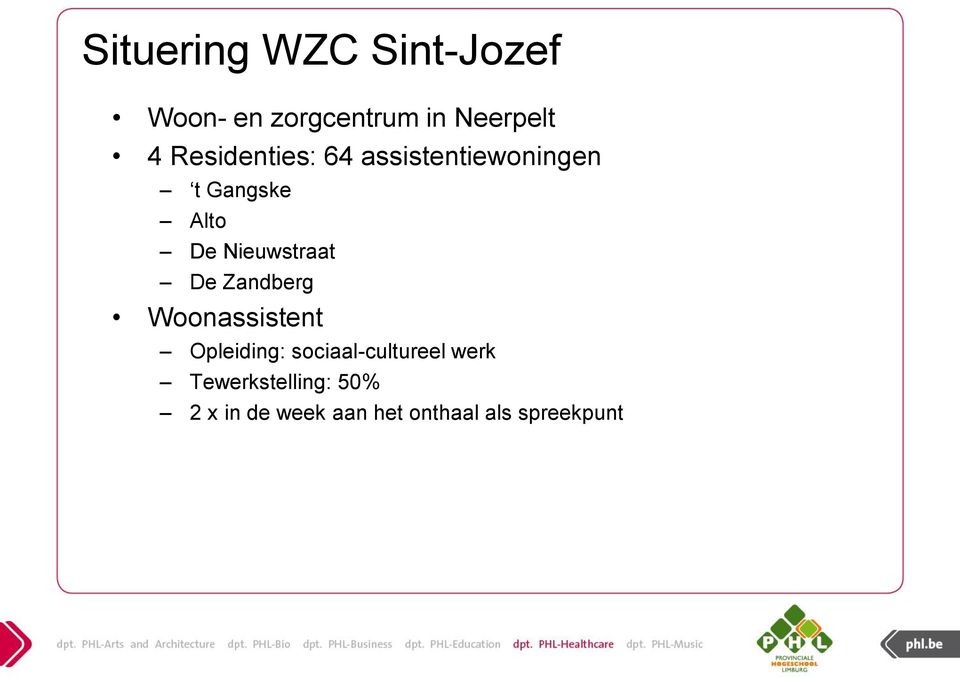 Nieuwstraat De Zandberg Woonassistent Opleiding: