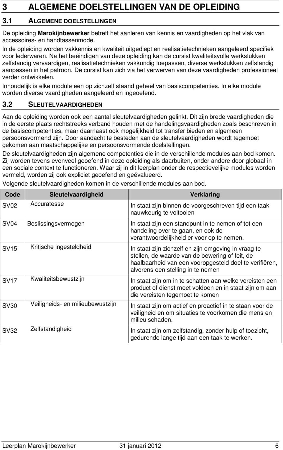 Na het beëindigen van deze opleiding kan de cursist kwaliteitsvolle werkstukken zelfstandig vervaardigen, realisatietechnieken vakkundig toepassen, diverse werkstukken zelfstandig aanpassen in het