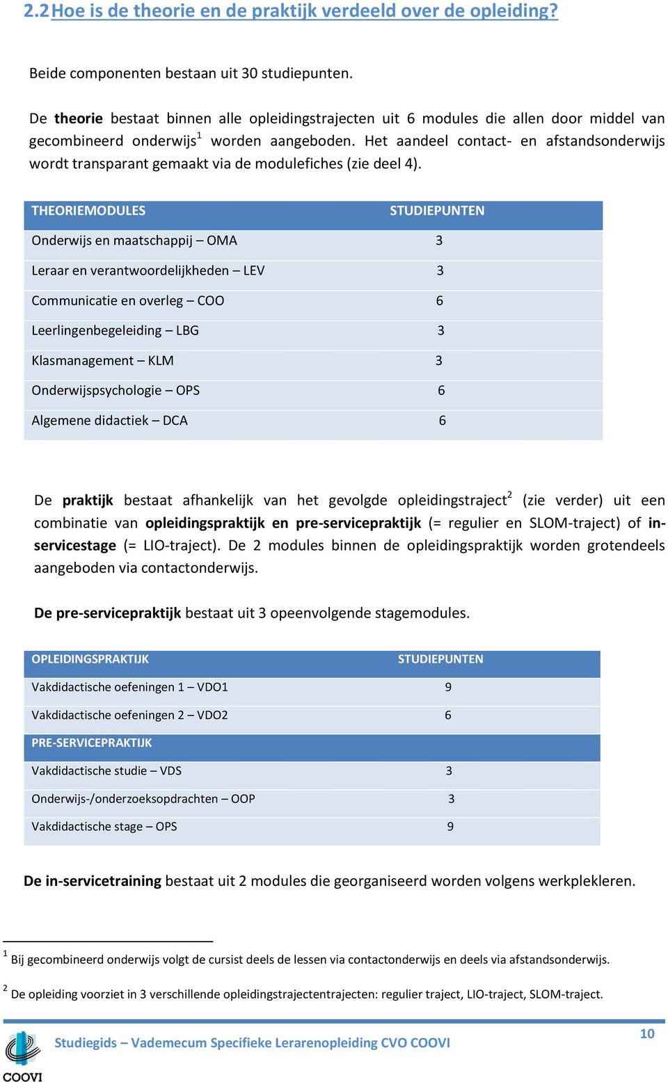 Het aandeel contact- en afstandsonderwijs wordt transparant gemaakt via de modulefiches (zie deel 4).