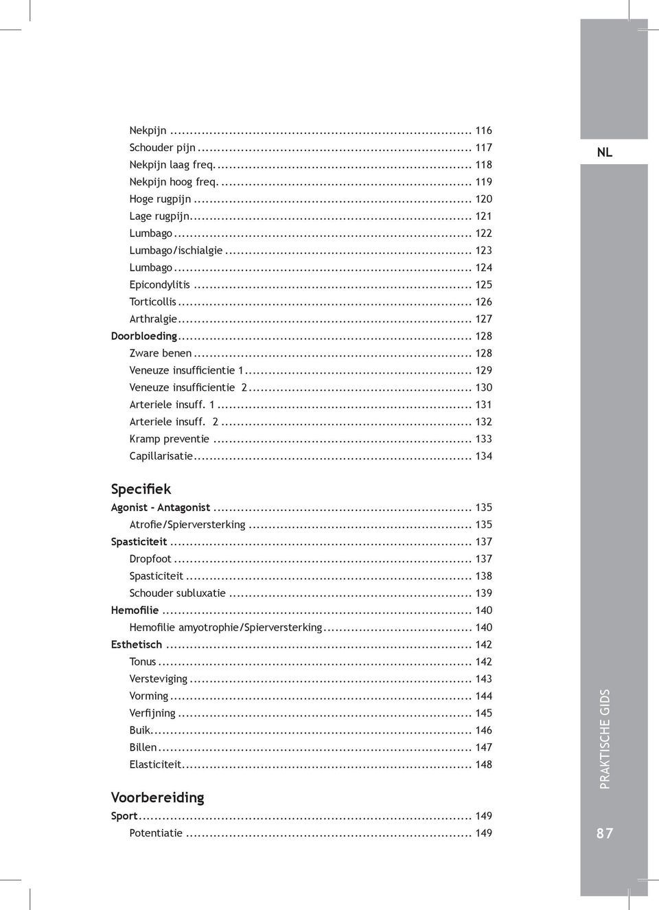 .. 133 Capillarisatie... 134 Specifiek Agonist - Antagonist... 135 Atrofie/Spierversterking... 135 Spasticiteit... 137 Dropfoot... 137 Spasticiteit... 138 Schouder subluxatie... 139 Hemofilie.